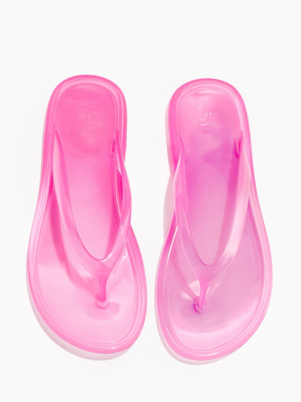 Clear Jelly Flip Flops - Pink